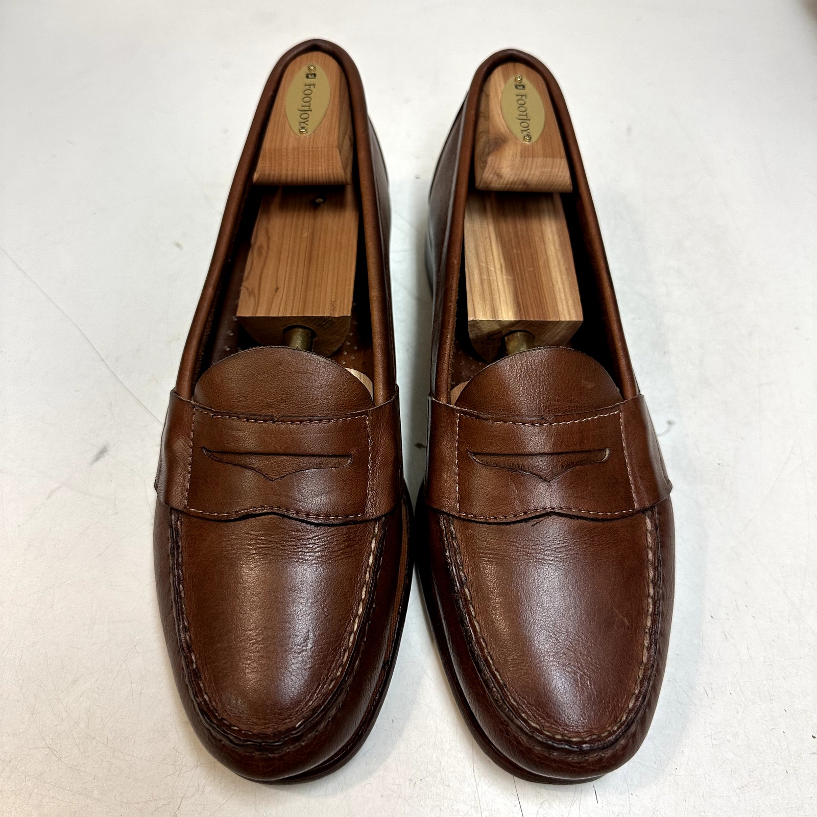 New Heels Rancourt & Co. X Footjoy Brown Calf Penny Loafer Made Maine Usa 9.5 D
